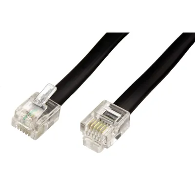 Obrázek produktu pro Goobay 50323 Modulární propojovací kabel, 10 m, černý - zástrčka RJ12 (6P6C) > zástrčka RJ12 (6P6C)