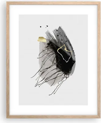 Produktbild von Gerahmtes Poster - Rahmen in heller Eiche - Abstraktion dunkel Farben - 40x50 cm - Wand Bild - Wanddeko - Wandbilder - Wandposter - Bilderrahmen - Bilder - Kunstdruck - Wandbild - P2NPA40x50-4337