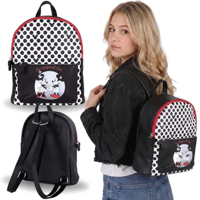 Produktbild von DISNEY Mickey-Mouse-Rucksack aus Kunstleder für Jugendliche, geräumiger Stadtrucksack, 26 x 21 x 12 cm