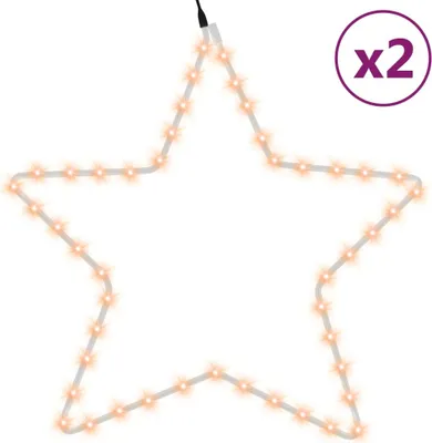 Obrázek produktu pro vidaXL LED siluety 2 ks Hvězda se 48 LED diodami Teplá bílá 56 cm