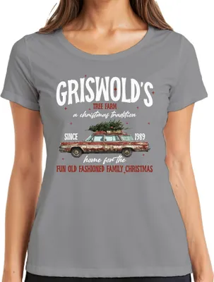 Produktbild von Griswolds Tree Farm Schöne Bescherung Clark - Weihnachten Christmas Xmas Damen T-Shirt, Grau, M
