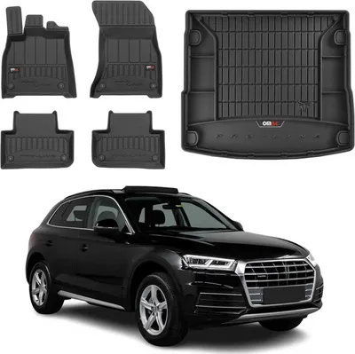 Immagine prodotto di Set di tappetini e fodere per bagagliaio OMAC per Audi Q5 FY 2017-2024 in gomma nera 5x