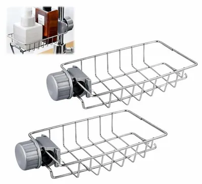 Productafbeelding van Douchestang opbergrek, 2 stuks, roestvrij staal, zonder boren, zeephouder, doucheplank voor badkamer, voor een opgeruimde badkamer