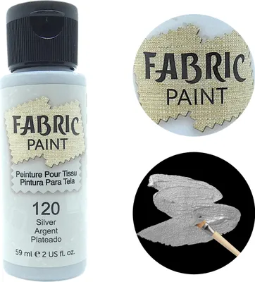 Zdjęcie produktu dla Farba do tkanin Jasnych i Ciemnych Srebrna Aureuo 59ml Kolor Srebrny Silver Farby