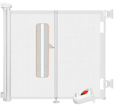 Produktbild von Treppenschutzgitter erweiterbar 0-150 cm, mit Steunstangen, für Türen und Treppen