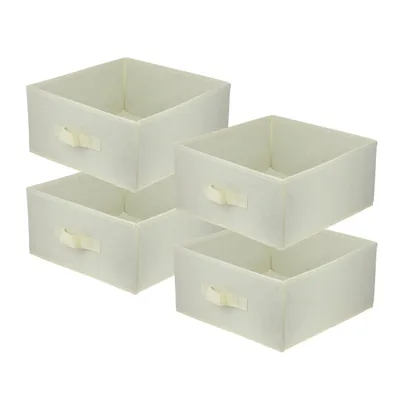 Produktbild von Lavita Storage Box | faltbare Aufbewahrung Boxen 31 x 31 x 15 cm | Schubladen-Organizer Box| Ordnungssysteme für Kleidung | Kleideraufbewahrung & Organisation | cremig | 4 stück