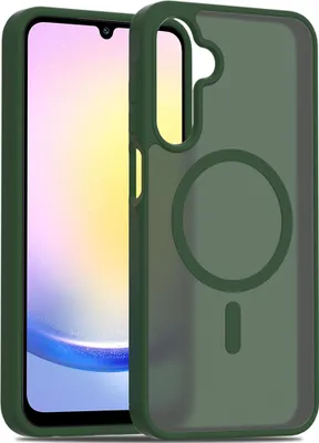 Immagine prodotto di Custodia magnetica per Samsung Galaxy A25, compatibile con MagSafe, retro trasparente opaco, antiurto Verde