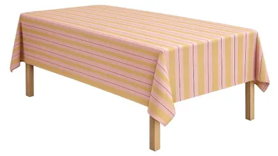 Obrázek produktu pro Mica Decorations Imke Pruhovaný ubrus Látka na jídelní stůl - Ubrus Omyvatelný 250 x 140 cm - table cloth - okrová