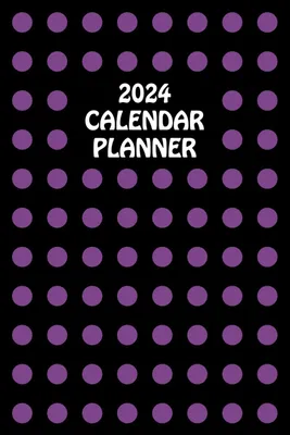 Kalenderplaner 2024, lila Polka Dot, 6x9 Zoll, 12 Monate