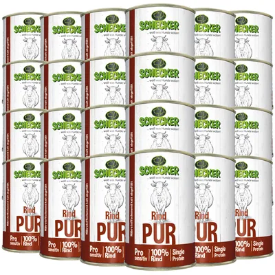 Produktbild von 24 x 410 g - Schecker Nassfutter - 100% Rind PUR - getreidefrei