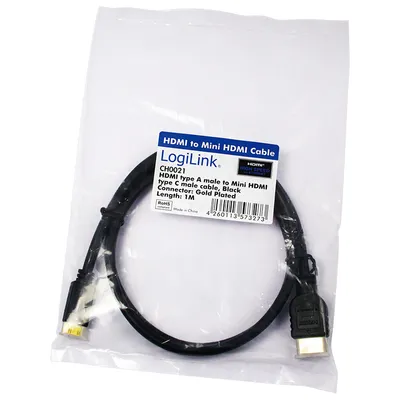 Zdjęcie produktu dla LogiLink CH0021, 1 m, HDMI Typu A (Standard), HDMI Type C (Mini), 8,16 Gbit/s, Czarny