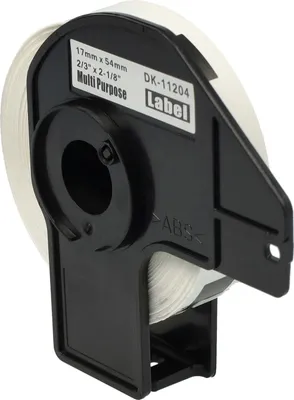 Produktbild von vhbw Rolle mit Halter 17mm x 54mm (400 Etiketten) kompatibel mit Brother PT QL500BW, QL-550, QL-560, QL560VP, QL-570, QL-580, QL-580N Drucker Weiß