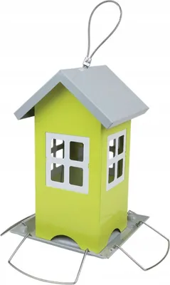 Image de Mangeoire en métal - petite maison Dimensions : Largeur 20,5 cm Hauteur 19,5 cm Greenmill GR2028