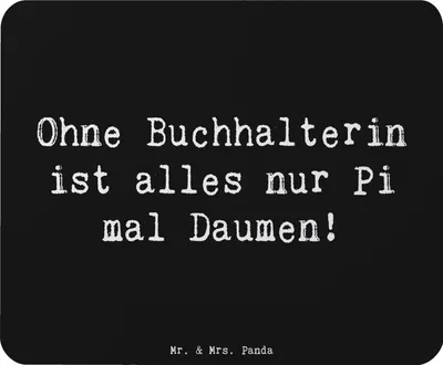 Produktbild von Mr. & Mrs. Panda Mousepad Spruch Buchhalterin Liebe - Schwarz - Geschenk, Humor, Mouse Pad, Geschenke für Berufstätige, personalisierte, pc, Rechnungswesen, Mauspad