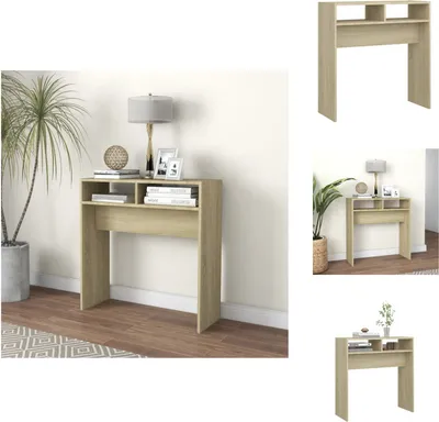 Zdjęcie produktu dla vidaXL Stolik konsola dąb sonoma 78x30x80 cm materiał drewnopochodny - Stoliki boczne