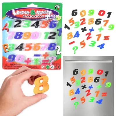 Produktbild von Lernspielzeug Magnete Zahlen & Symbole für Kinder zum Rechnen lernen, für Kühlschrank & Magnettafel
