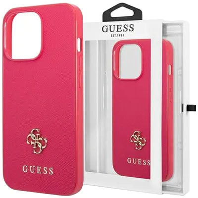 Produktbild von Guess Guhcp13Lps4Mf Iphone 13 Pro / 13 6,1"" Rosa/Rosa Hardcase Saffiano 4G Klein Metall Logo