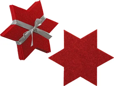 Produktbild von 6 Filz Untersetzer rot " Stern" Weihnachten Advent