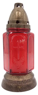 Produktbild von BURI Glas-Grablicht 24cm Grabkerze Tagebrenner Gedenkkerze Grabschmuck Ruhestätte