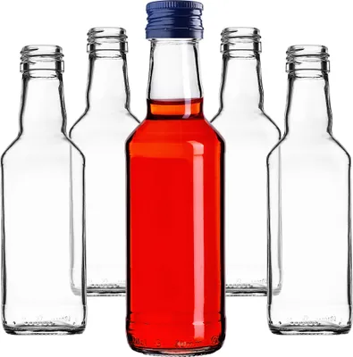 Produktbild von KADAX Glasflaschen zum Befüllen, 200ml, 10 Stück, leere Likörflaschen mit Schraubverschluss, Saftflaschen