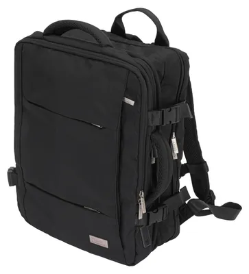 Produktbild von Multifunktionaler Rucksack Camry, 24 L, Laptoprucksack für 15,6-Zoll-Laptops, ultra-robuste Konstruktion, wasserdicht mit USB-Anschluss, Smart-Casual-Tasche mit RFID-Schutz, für Reisen, Sport, Business und Schule, mehrere Fächer, Uni, YKK-Reißverschlüsse, 40x20x30 cm, Schwarz