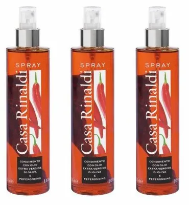 Zdjęcie produktu dla Casa Rinaldi Olivenöl Extra Virgin mit Peppers Spray 250ml 3er Pack