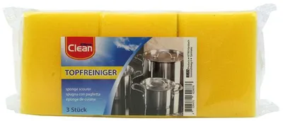 Zdjęcie produktu dla Zestaw 3 gąbek do czyszczenia garnków CLEAN z uchwytem