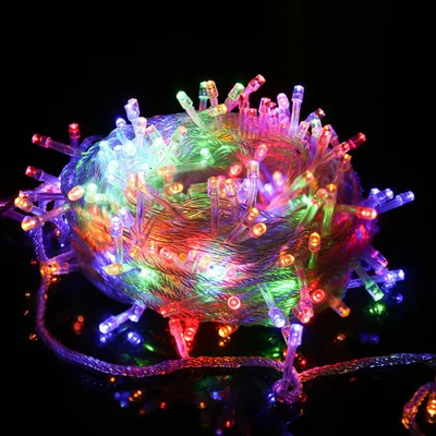Produktbild von 10M 100LEDs 8 Modi Lichterkette Strom LED Weihnachten Lichterkette Transparente Kabel Zimmer Deko Licht Party Garten Weihnachtsbaum Beleuchtung, Bunt