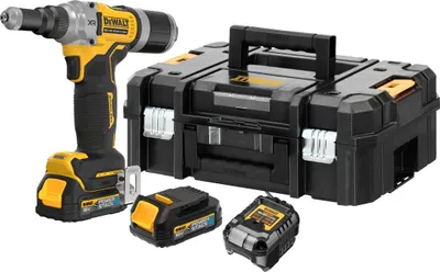 Produktbild von DEWALT XR 18V 2x1,7Ah Li-Ion 6,4 mm POWERSTACK Nietgerät – Bürstenloser Motor – DCF414E2GT-QW