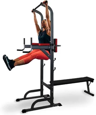 Imagen del producto de Estación de entrenamiento de fuerza, 9 en 1, plegable, con barra de dominadas