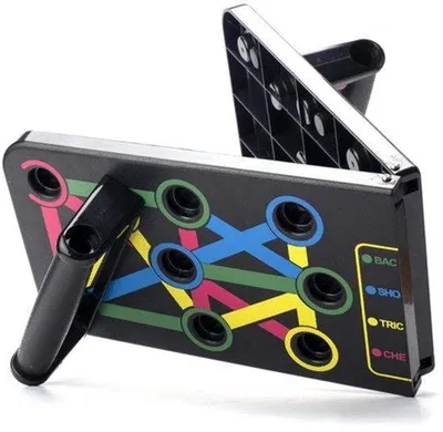 Produktbild von Push Up Board Fitness - Schwarzes Push Up Board - 60,8 x 18,5 x 2 cm - ABS Material - Für Oberkörpertraining
