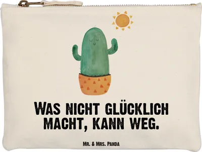 Produktbild von Mr. & Mrs. Panda Schminktäschchen Kaktus Sonne Grösse XL Große - Weiß - Geschenk, Freundin, Kulturbeutel, Etui, Trennung, Federtasche, Kakteen, Geschenkidee, Pouch