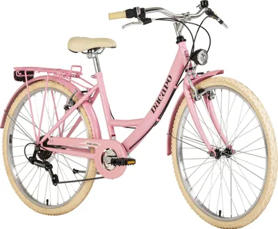 Image de DaCapo Vélo Femme 26'' Toscana Vélo Femme Vintage Rose 6 vitesses RH 41 cm DaCapo 403C