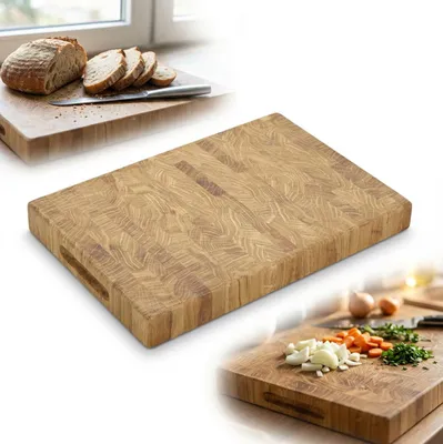 Zdjęcie produktu dla DESKA do krojenia SZTORCOWA END GRAIN BLOK dębowa olejowana 30x24x4 PREMIUM