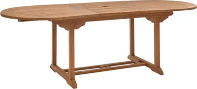 Produktbild von Ovaler Gartentisch geöltes Teakholz ausziehbar 8/10
