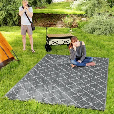 Produktbild von Outsunny Outdoor Teppich Wetterfest Outdoorteppich Carpet mit Netzmuster