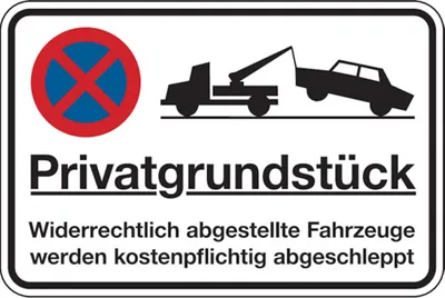 Produktbild von Dreifke® Parkverbotsschild, Privatgrundstück Widerrechtlic - 600x400x2 mm Alu...