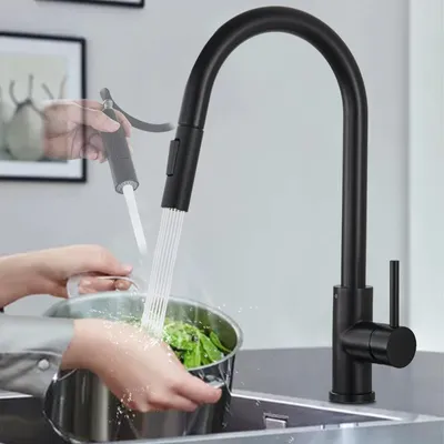 Produktbild von Edelstahl Ausziehbar Küchenarmatur mit brause 360°Küche Mischbatterie Wasserhahn