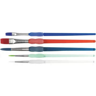 Produktbild von 5 Schulmalpinsel / Größe Rundpinsel je 1x: 2-6-8 + Größe Flachpinsel je 1x 8-12