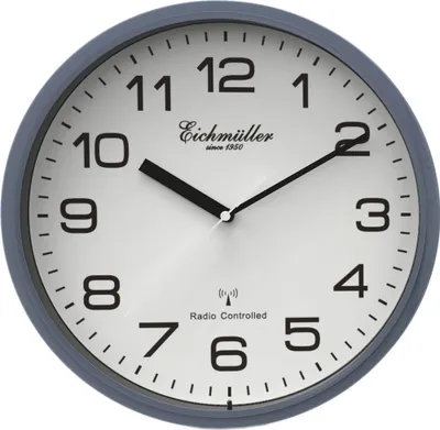 Produktbild von Eichmüller Wanduhr blau Funkuhr für Küche Diele Wohnzimmer 30cm 34336