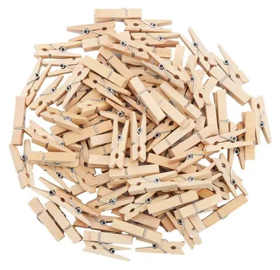 Mini-Wäscheklammern aus Holz, 3,5 cm, 100 Stück