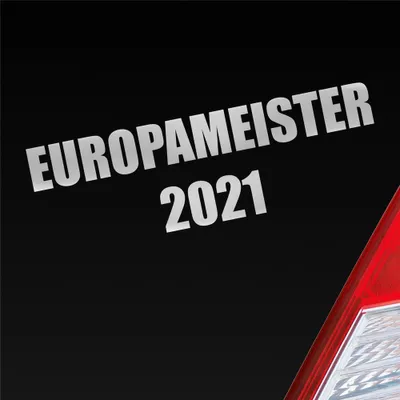 Produktbild von Auto Aufkleber Fußball Europameister 2021 19x10 cm Silber Sticker Heckscheibenaufkleber