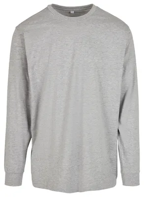 Immagine prodotto di Build Your Brand - Maglietta con risvolto a coste per uomo/donna Unisex a maniche lunghe LT2186 (S) (grigio melange)