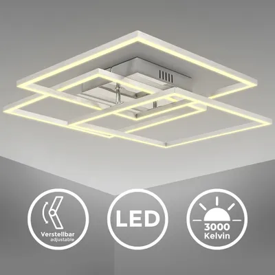 Obrázok produktu pre Stropné svietidlo 57x57 cm - 40W, 4000lm, LED, teplá biela, strieborná farba