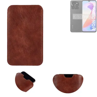 Produktbild von K-S-Trade Schutzhülle Handyhülle kompatibel mit Honor X6a Handytasche Kunstleder Sleeve in braun