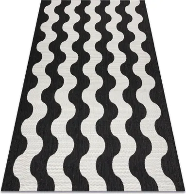 Produktbild von Teppich FLAT SISAL 49377690 Wellen creme / schwarz Schwarz 80x150 cm