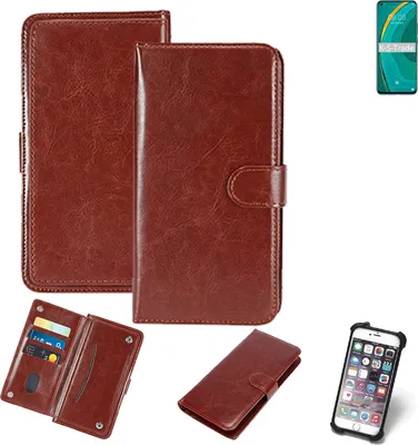 Produktbild von K-S-Trade 360° Hülle kompatibel mit Huawei nova 7 5G braun Kunstleder Case BookCase WalletCase Kunstlederederhülle Handyhülle, Rundumschutz Bumper
