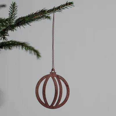 Produktbild von Holzanhänger Weihnachtskugel Målen: braun