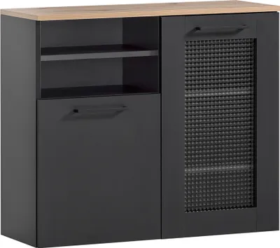 Produktbild von Badezimmer Hängeschrank schwarz matt  MASON-80