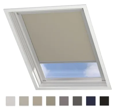 Produktbild von DTCH® Dachfenster Verdunkelungsrollo für Velux SK06 Taupe mit Führungsschiene, Rollo für Dachfenster, Verdunkelungsrollo Dachfenster